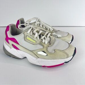 ADIDAS Falcon OG White Pink Sneakers, Size 6 Women’s 🍒